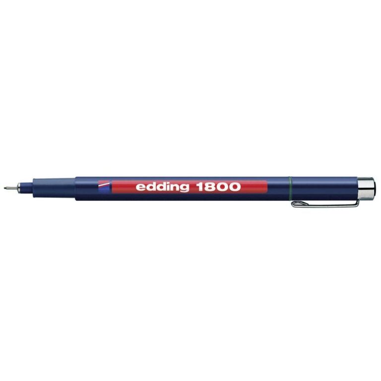 edding 1800 Precision Pens - Black - 1 Pen - 0.5mm Line Width - Fineliner for Precision Writing and Drawing - Fine Metal Tip - Suitable for Rulers and Stencils